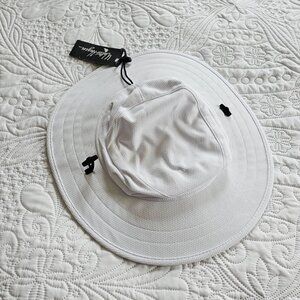 Walther Hagen Mens Wide Brim Sun Hat OSFA White Polyester Durable Lightweight